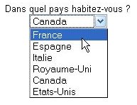Listes déroulantes