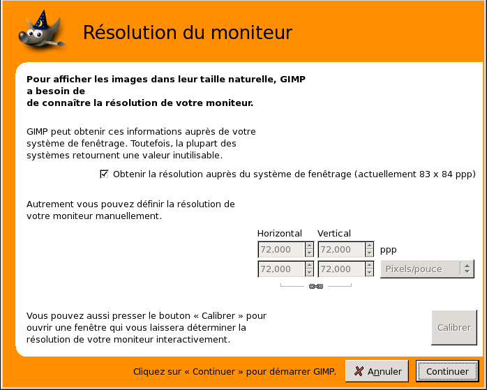 Résolution du moniteur