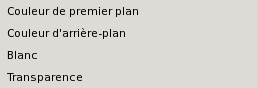 Sous-menu Remplir avec